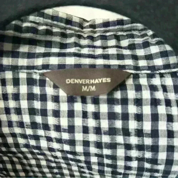 Denver Hayes Women's Medium Checkered Button Down Blouse - Picture 3 of 10